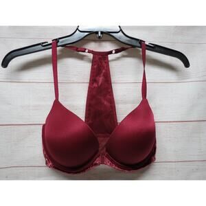 Victoria’s Secret Bra 34D Very Sexy Push Up Padded Underwire Front Closure Wine